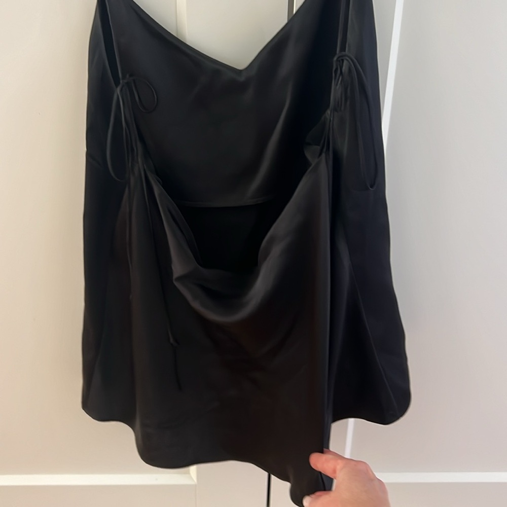 Reformation Black 100% Silk Slip Top